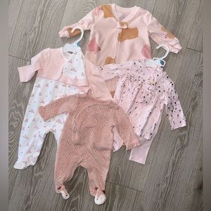 Baby Girl’s Pink Clothing Bundle Sizes 3M, 3-6M, and 6M